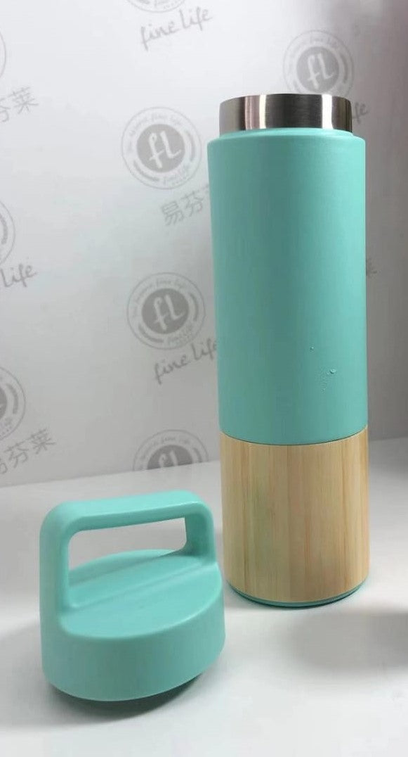 Dual Tone Bamboo Steel Bottle